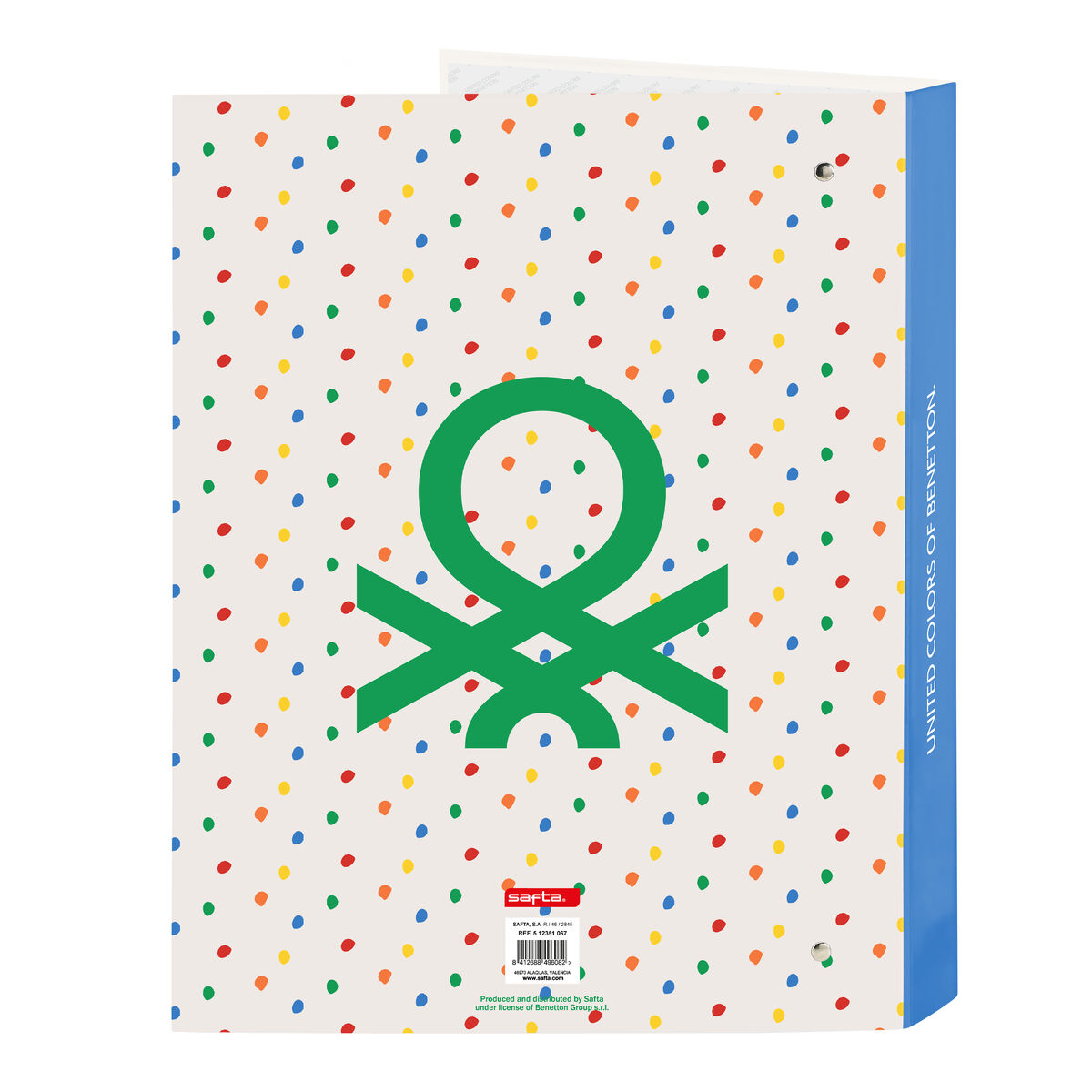 Pasta com argolas Benetton Topitos A4 (26.5 x 33 x 4 cm)